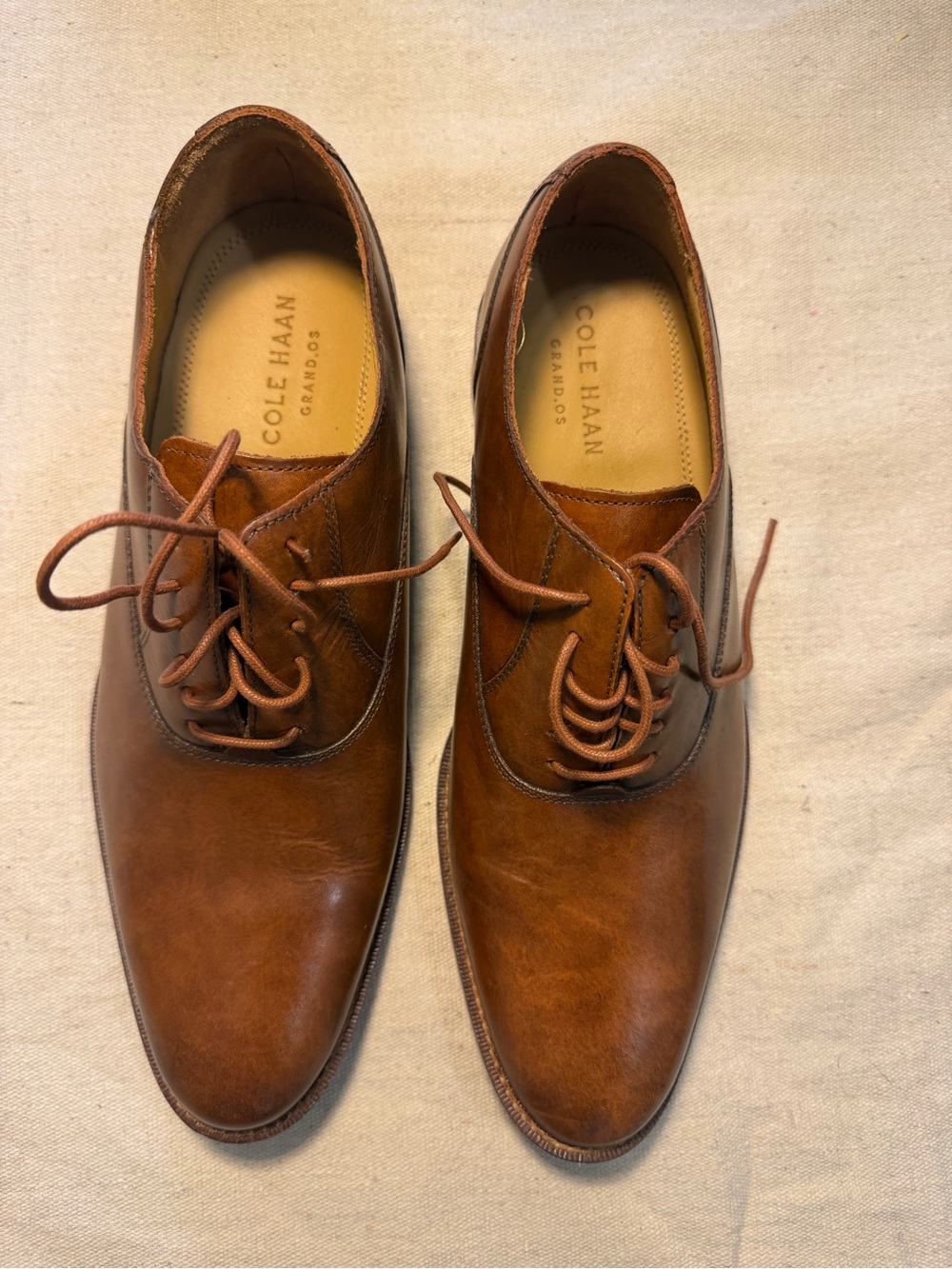 Cole Haan Grand OS Brown Leather Lace-Up Oxford Dress Shoes Men's 9.5M